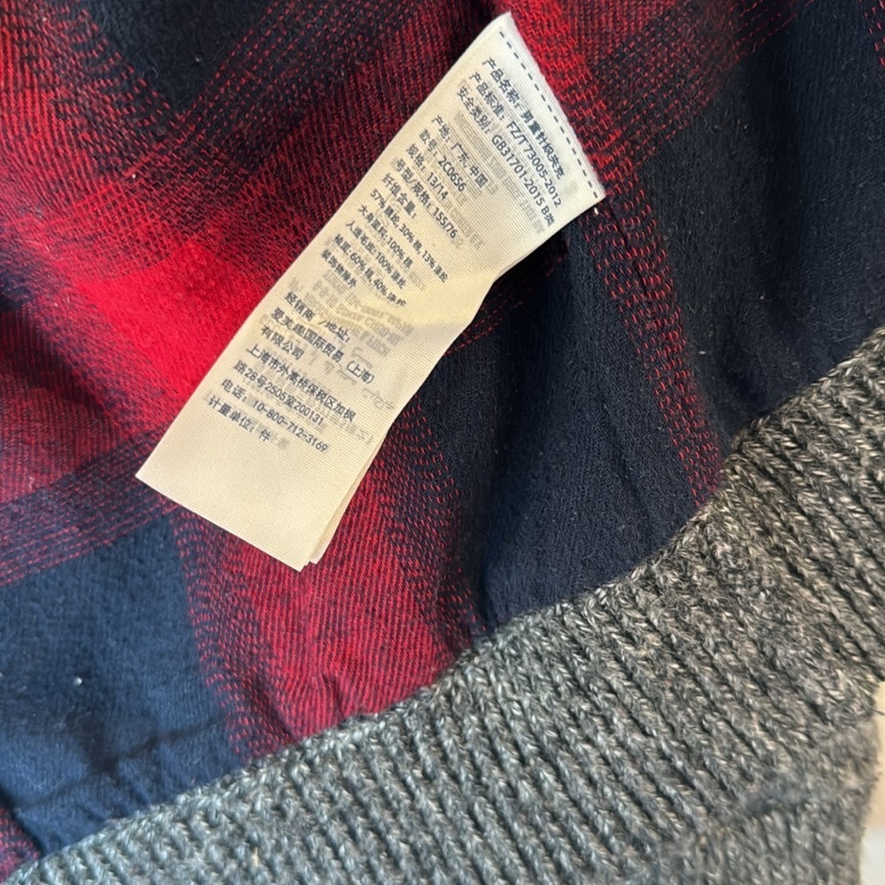 Abercrombie kids warm zip up w plaid interior Sherpa collar size 13/14 preppy - Picture 8 of 11